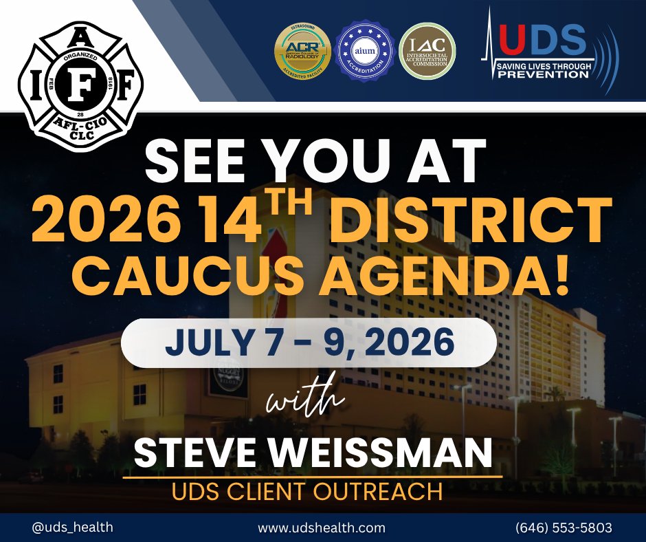 UDSHealth's tweet photo. ⏳ Just 2 days to go!
UDS Health is looking forward to the 2026 IAFF 14th District Caucus in Biloxi, MS. Steve Weissman will be representing our team and connecting with fire service leaders throughout the event.
See you there!
#IAFF #14thDistrict #UDSHealth https://t.co/porL8QShzC