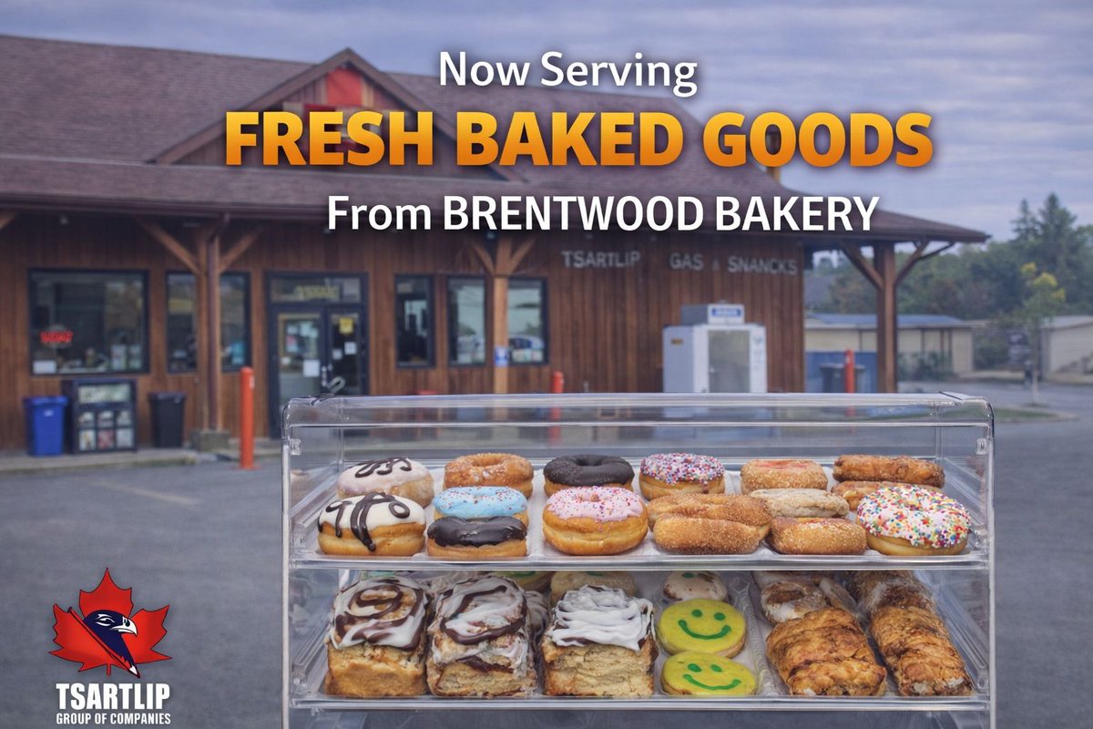 TsartlipNation's tweet photo. Now Serving Fresh Baked Goods from Brentwood Bakery at Tsartlip Fuel & Convenience! 🍩🍪
#Tsartlip #TsartlipNation #W̱JOȽEȽP #W̱JOȽEȽPNation #TsartlipFuelandConvenience https://t.co/tTmzVgEuI4