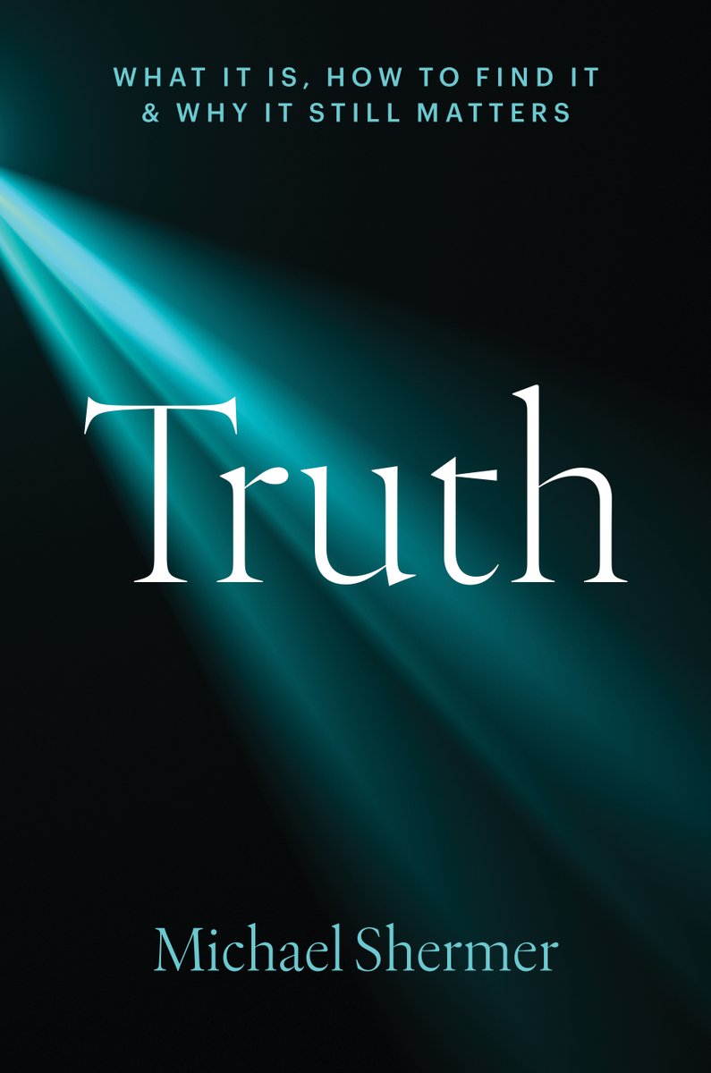 michaelshermer's tweet photo. For those baffled by @sapinker comment on elite intellectuals who believe in "miracles, magic, souls, spirits, ESP, divine providence, karma, & all the rest" I hear their arguments regularly. Here it is:
Science is not an asymptotic curve approaching reality.
Kuhn showed that science is embedded in paradigms that constantly change, not necessarily closer to truth.
Science history is littered with mistaken theories overturned by new theories.
This will go on indefinitely.
It is only a matter of time before current physics is overturned and new physics allows for miracles, magic, souls, spirits, ESP....
In the 1890s physicists thought nearly everything was explained down to the 6th place after the decimal point.
Then came Einstein, Quantum Physics, etc.
Some of the "alternative theories" of physics floating around today may show these phenomena are real.
So it's not only okay to believe these mysteries are real, it's a signal that you are an intellectual sophisticate. 
I explain why this is wrong in Truth: