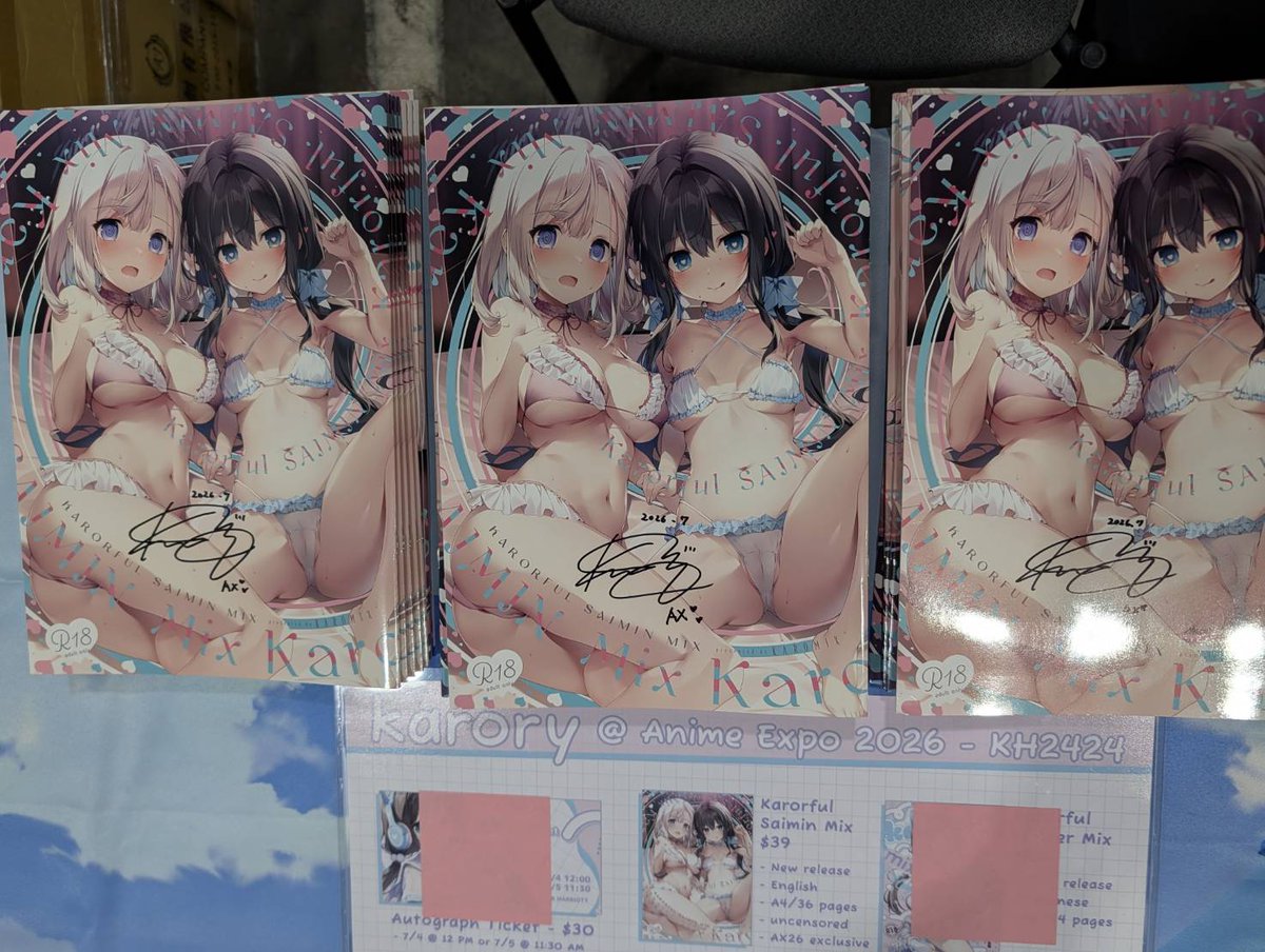 Denpasoft_pr's tweet photo. We have gotten a resupply of karory's AX exclusive art book. It's also signed!!! Come to KH2424 before we sell out! https://t.co/D1Y8Utm9wx