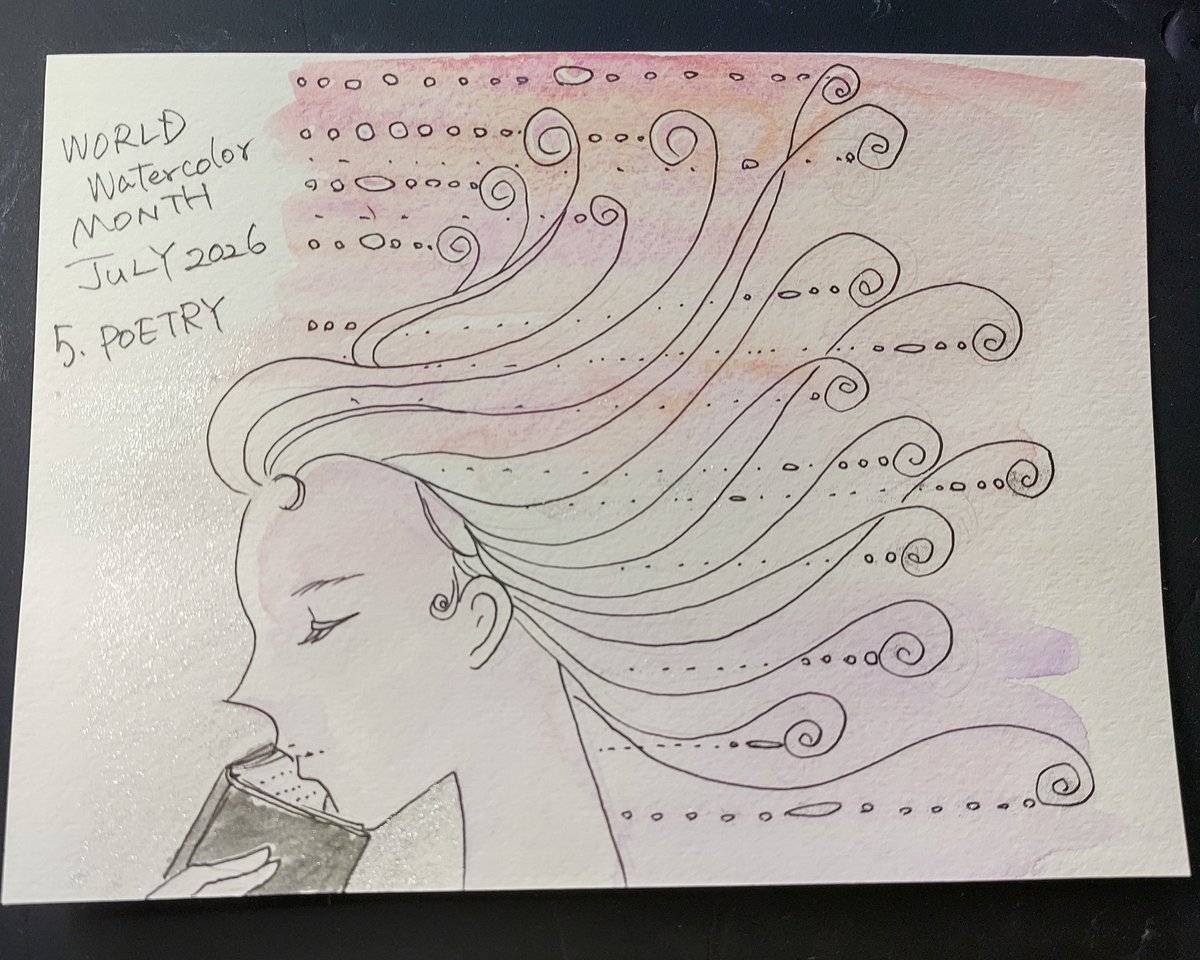 tkmkVioletGreen's tweet photo. 5.POETRY 詩
#WorldWatercolorMonth2026
#WWMホルベインチャレンジ https://t.co/88qArKvdaa