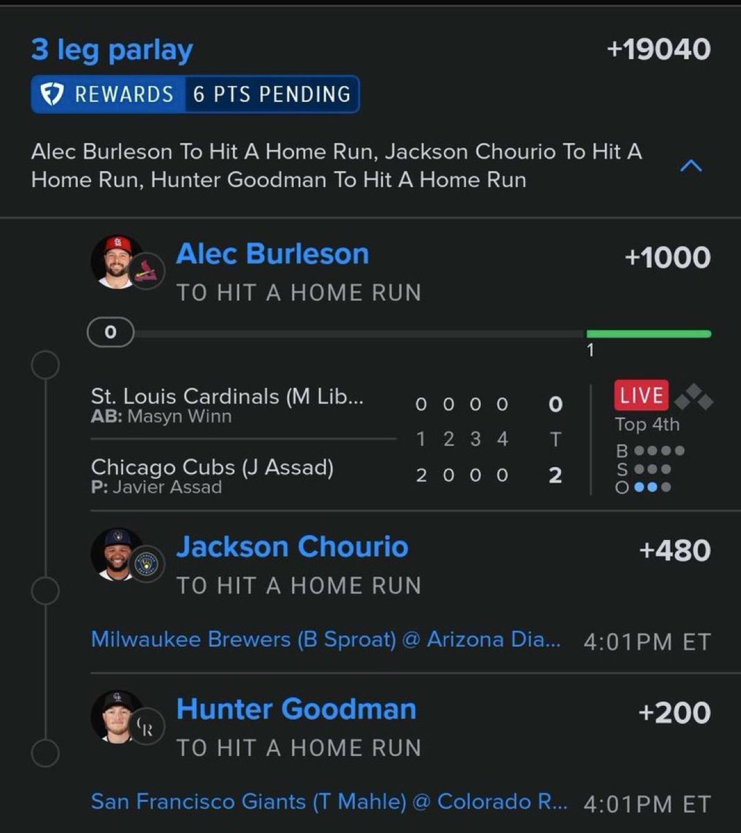 sbjakhotya's tweet photo. Not too late to lock in🔒
Post your screenshot on the comment when you do
JOIN THE FREE DISCORD COMMUNITY ⬇️
https://t.co/ncIFfDRBvQ
#MLB #SportsBetting #HomeRun #Parlay #Baseball #MLBPicks #BettingTips #SportsPicks #WinningBets #GamblingTwitter https://t.co/x6wCh18gkN