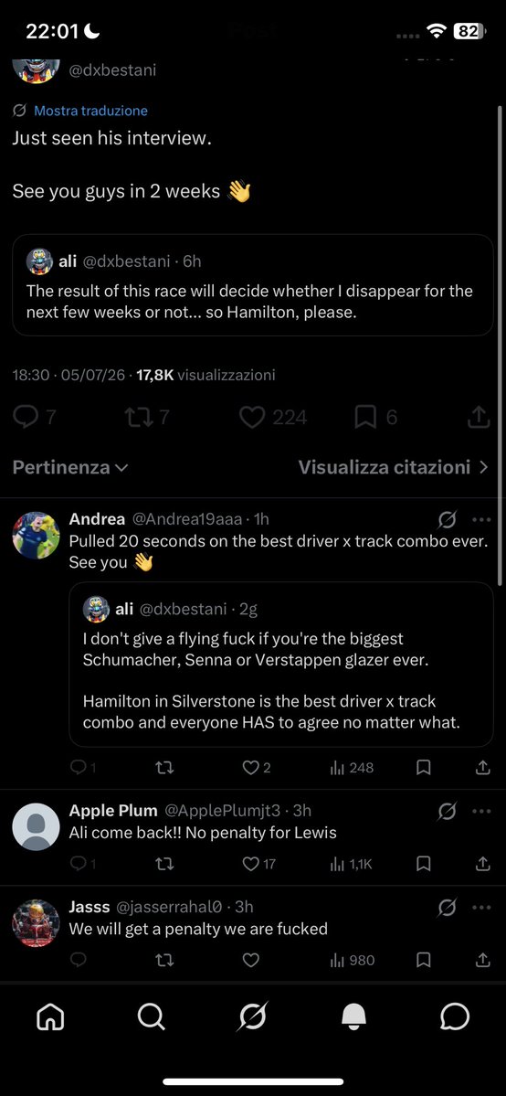 Andrea19aaa's tweet photo. @dxbestani being blocked by insicure Hamilton fans after posting what they said about him being best driver x track combo ever. Never been so happy
#f1 #silverstonegp #hamilton #cry #insicure https://t.co/JoTde74c8r