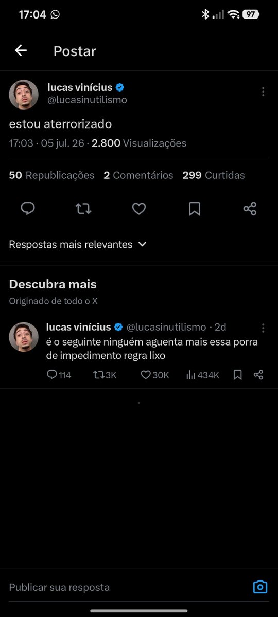 luigieiro's tweet photo. @lucasinutilismo Ih rapaz https://t.co/6qZ8IXAl1r