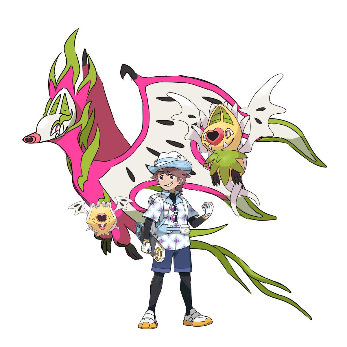 Red_brb's tweet photo. I’d like to take this opportunity to repost my regional Woobat/Swoobat and their new evolution, Fruibat. I’d absolutely love a Pokémon based on fruit bats, I’m really praying for that 🙏🙏🙏

#pokémon #fakemon #wiwa https://t.co/I5vJmfty7X
