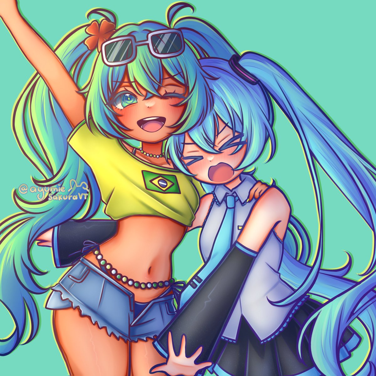 AyumieSakuraVT's tweet photo. 💛 ❝[ Arte ]¡!❞ 💚
VAI BRASIL, HEXA É NOSSO BORAAA !!! 🇧🇷
#BRAxNOR #VTuberBR #VTuber https://t.co/kLV9nEAu4F