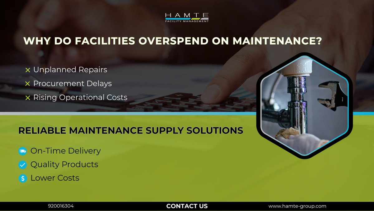 HamteGroup's tweet photo. Reactive maintenance costs more. Preventive maintenance reduces breakdowns, lowers expenses, extends asset life, and keeps operations running efficiently.

Ready to improve your maintenance strategy?

Contact Us
📞 920016304
📩 info@hamtegroup.com
🌐 https://t.co/ztDwaI3QQW https://t.co/ClV4j09JYS