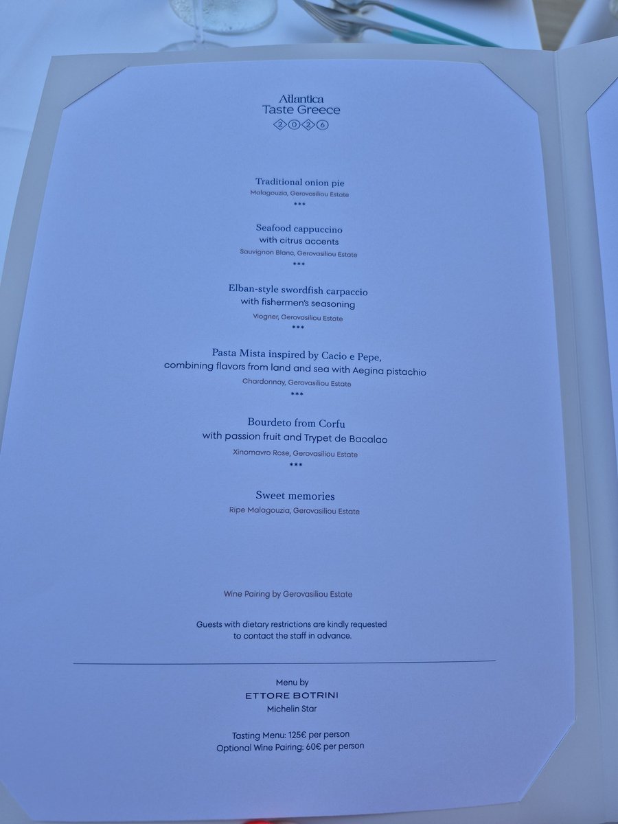 beard_mark's tweet photo. Michelin meal with wines, at the Atlantica Imperial Residences in Kolymbia, Rhodes June 2026. @ektorasbotorini
Picture of each course to follow 😋 https://t.co/NhG9SnXj4W