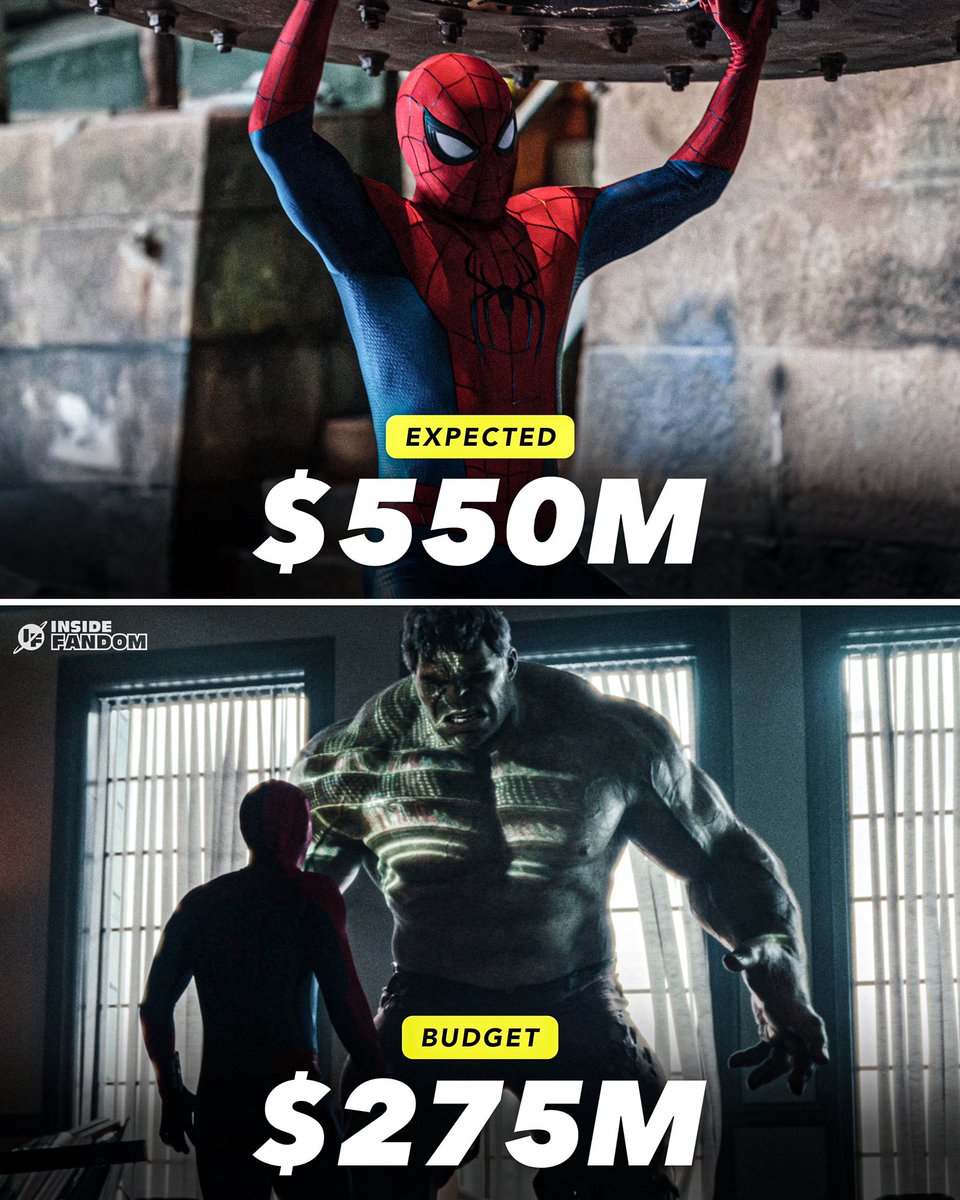 InsideFandom's tweet photo. ‘SPIDER-MAN: BRAND NEW DAY’ is tracking for a $550M opening weekend worldwide.

That’s half a billion dollars, with no IMAX screens. https://t.co/aHJJjorMeh