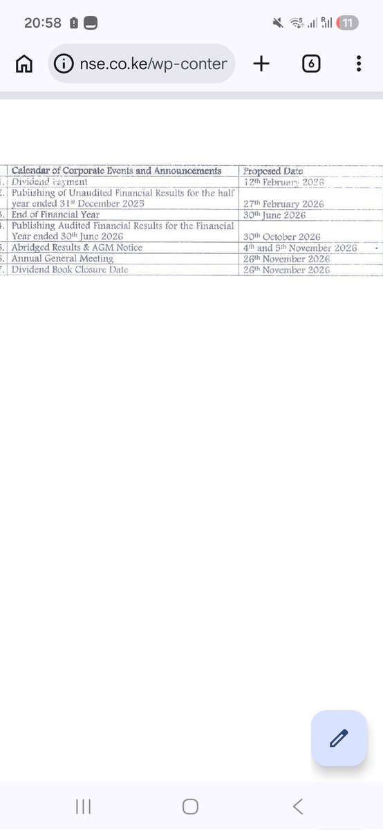 koech235's tweet photo. Chambua Chambua.

KenGen Co. Plc

Book value of 42.89 in relation to current price shows it's very undervalued. Current price is trading at 0.2x P/B. ( if  P/B was to get to 1 then price would be trading at  Book value i.e 42.89 )
Earnings per share 1.43 of which 0.90 is paid as dividend i.e 9.1% yield. Good dividend.  The company pays out 56.6 to shareholders  (industry average 32.7% ) Good. 
P/E however shows its trading at industry average of 6.9x , this shows a that there's buying pressure with anticipation that the company will post good Year ending 30th June 2026 . Results will be announced on 30th Oct 2026. Book Closure 26th November 2026
ROE 3.3 (Av. 4.9 ) slighly low 
ROA 1.9 ( Average 2.5 ) slightly low

Recommendation : Call  @WaruhiuFranklin  for advise on other things like capital allocation, expected returns, continuous support etc.