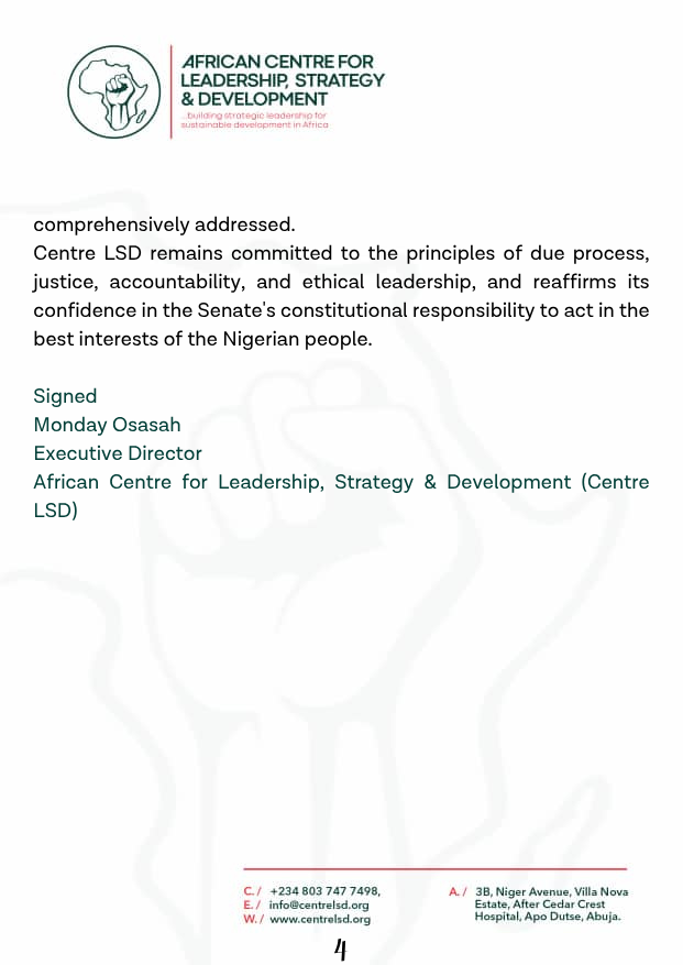 centrelsd's tweet photo. Centre LSD Calls for Careful Review of Former FUOYE Vice-Chancellor’s Ambassadorial Nomination

#CentreLSD
#MaleFeministsNetwork https://t.co/rseFhHcSeN