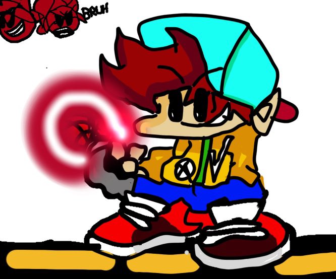 FNFVivid's tweet photo. Vivid Fun Fact #1
Not only was the first Digital appearance of vivid bf traced but it traced a reskin of bf 💔
All the way back in 2022 the director was just learning how to use IbisPaintX and didn’t want to draw a jacket over bf, so used reskin. 
#fnfvivid https://t.co/QjOE8OlG8m