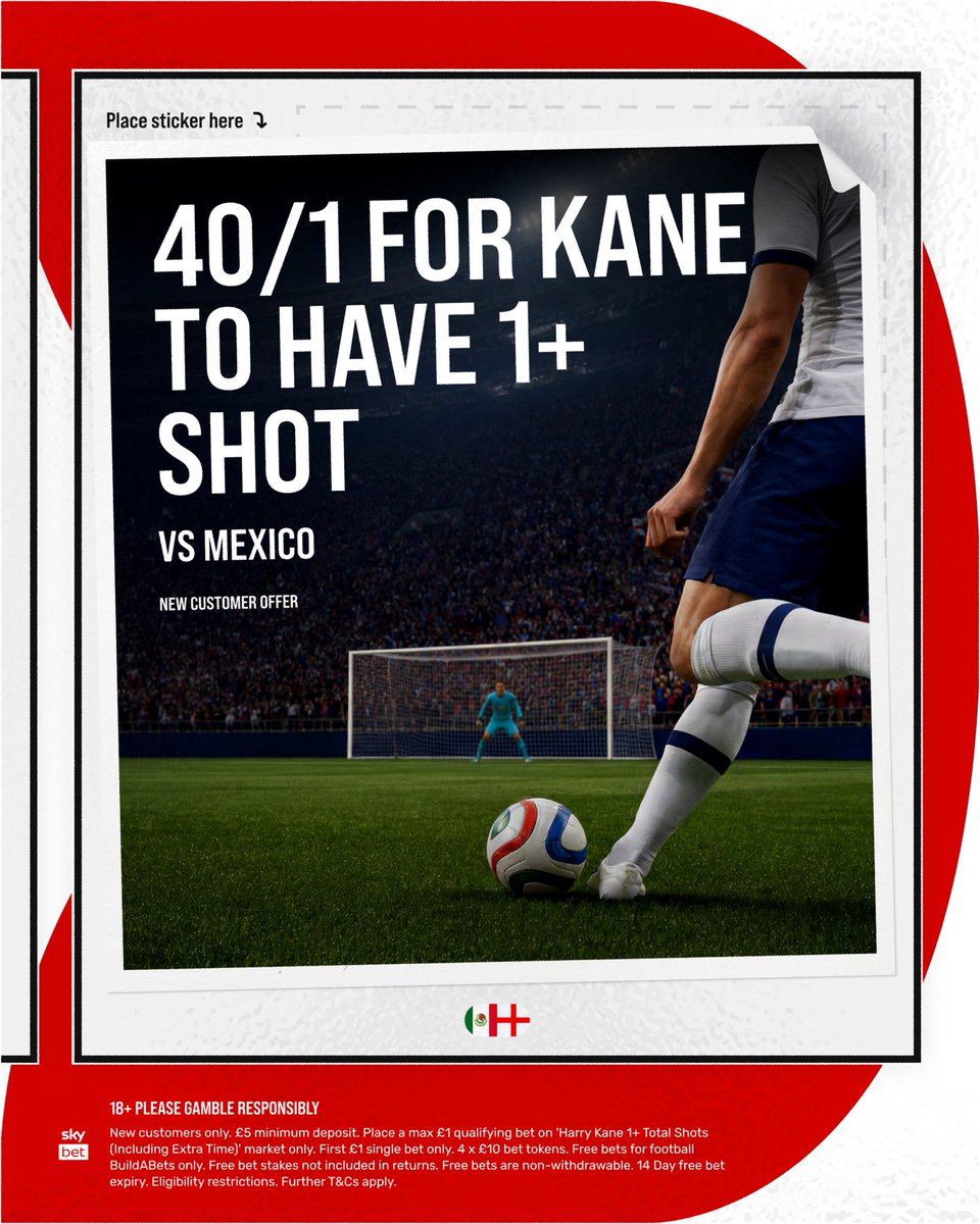 BadManBetting's tweet photo. Still the big one to come, and these are the best new customer offers for it.

🔵 Sky Bet - 40/1 for Kane 1+ Shot: https://t.co/6L4d9ca3Bp

🟢 Paddy Power - 40/1 for Bellingham 1+ shot: https://t.co/gTrb1qXaLh

Stake £1 on your chosen offer. Get £40 Free Bets if it lands.

18+, Ts&Cs Apply. Ad