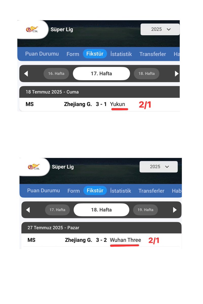 the4sopranos's tweet photo. 🇨🇳 ÇİN’DE MÜKEMMEL HAFTA UYUMU 

Geçen sezon, Zhejiang takımı ;

17. Hafta Yukun ile 2/1 ✅
18. Hafta Wuhan ile 2/1 ✅

Bu sezon, Henan takımı ;
17. Hafta Yukun ile 2/1 ✅
18. Hafta Wuhan ile ⏳

🇨🇳 Wuhan Three - Henan Songshan
📅 11.07.26
⏰ 14:00
👉 2/1 &amp; 1/2 https://t.co/aixTHLkFle
