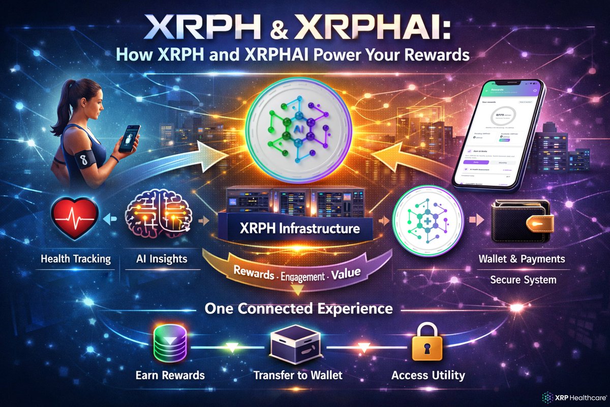 XRPHealthcare's tweet photo. Every reward has a foundation.

Behind every $XRPHAI reward is $XRPH infrastructure—connecting healthcare engagement, wallet functionality and real-world utility into one seamless ecosystem.

Discover how it all works.

Read more:
https://t.co/EIkgwsXFPF https://t.co/dIJHY7D0QY