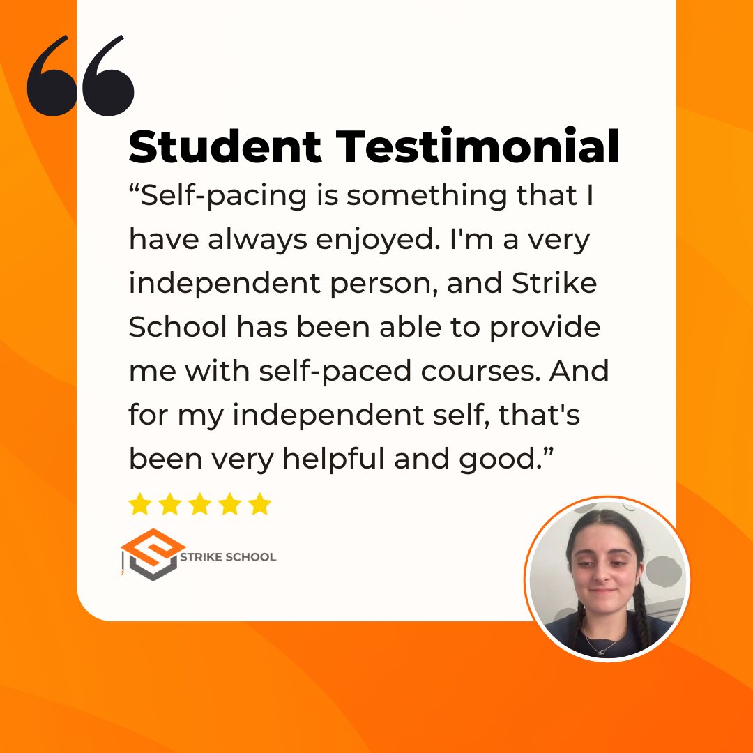 Strike_School's tweet photo. At Strike School, students are empowered to take ownership of their education and create a schedule that works for their unique goals. Learn more about our flexible online learning experience at https://t.co/hhXVjJ0elD
#YourChildYourChoice #selfpacedlearning #onlinehighschool https://t.co/CByBFAKmUy
