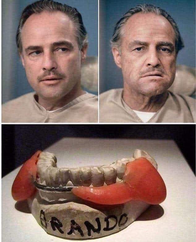 factretriever's tweet photo. Marlon Brando’s jaw prosthetic for "The Godfather." https://t.co/YjNjxxpb8F