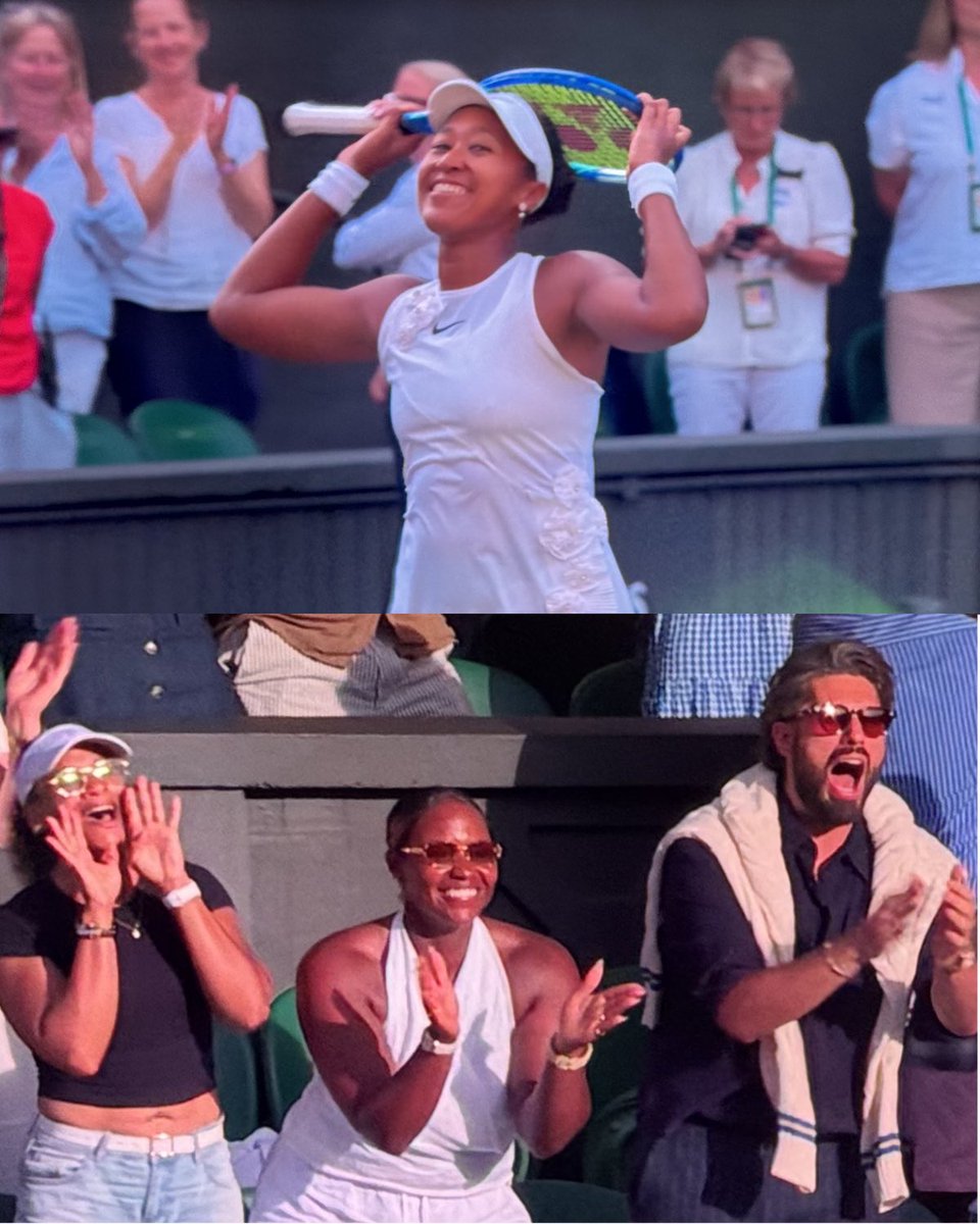 BrianPBosche's tweet photo. Love seeing Taylor Townsend and Naomi Osaka cheering for each other at Wimbledon https://t.co/qoE5FgTe3A