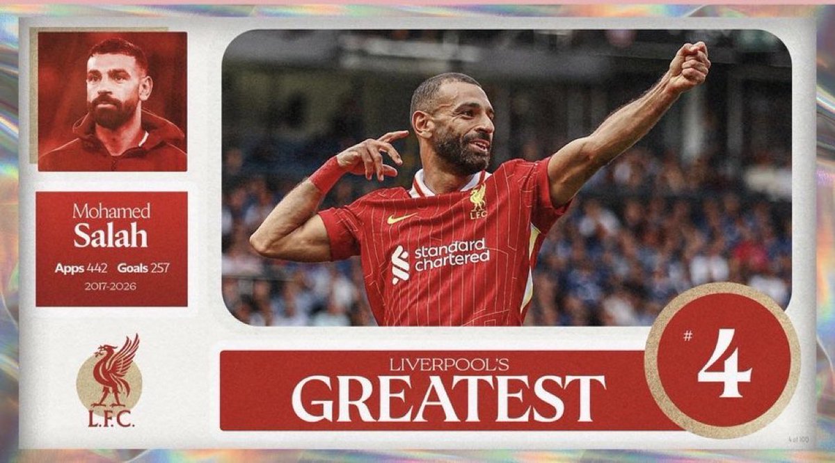Nasr_alhussaini's tweet photo. ليفربول يعلن رسمياً عن ترتيب افضل 5 لاعبين في تاريخه :
1️⃣ ستيفن جيرارد 🏴󠁧󠁢󠁥󠁮󠁧󠁿
2️⃣ السير كيني دالغليش 🏴󠁧󠁢󠁳󠁣󠁴󠁿
3️⃣ ايان راش 🏴󠁧󠁢󠁷󠁬󠁳󠁿
4️⃣ محمد صلاح 🇪🇬
5️⃣ جون بارنز 🏴󠁧󠁢󠁥󠁮󠁧󠁿 https://t.co/qvAh0HzQE3