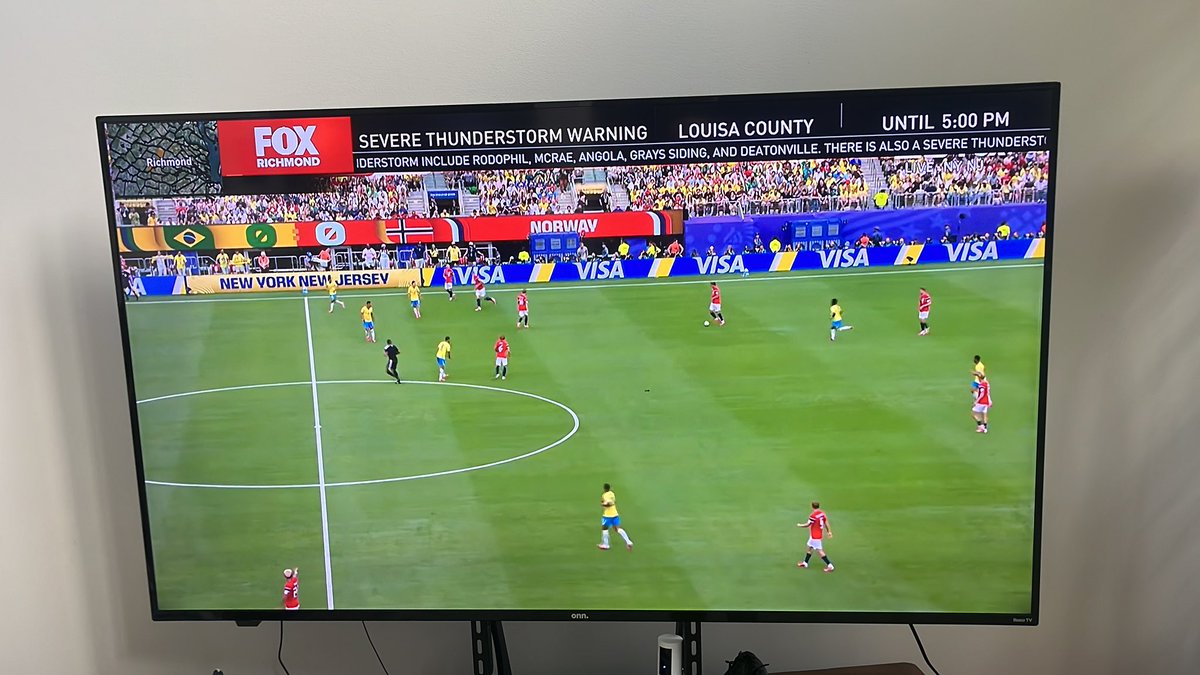 TweetMeMikeC's tweet photo. @FoxRichmond put the thunderstorm update at the bottom I can never see the score https://t.co/7jcogJedHU