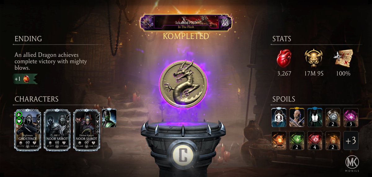 ickabod69's tweet photo. I just completed a Krypt Run in Mortal Kombat mobile! Check out my stats. https://t.co/7OxV56Sfl7