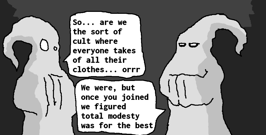 PenseesofPascal's tweet photo. Gothic Comic. 

There will be no nudity in this cult https://t.co/mPW4RJBvDd