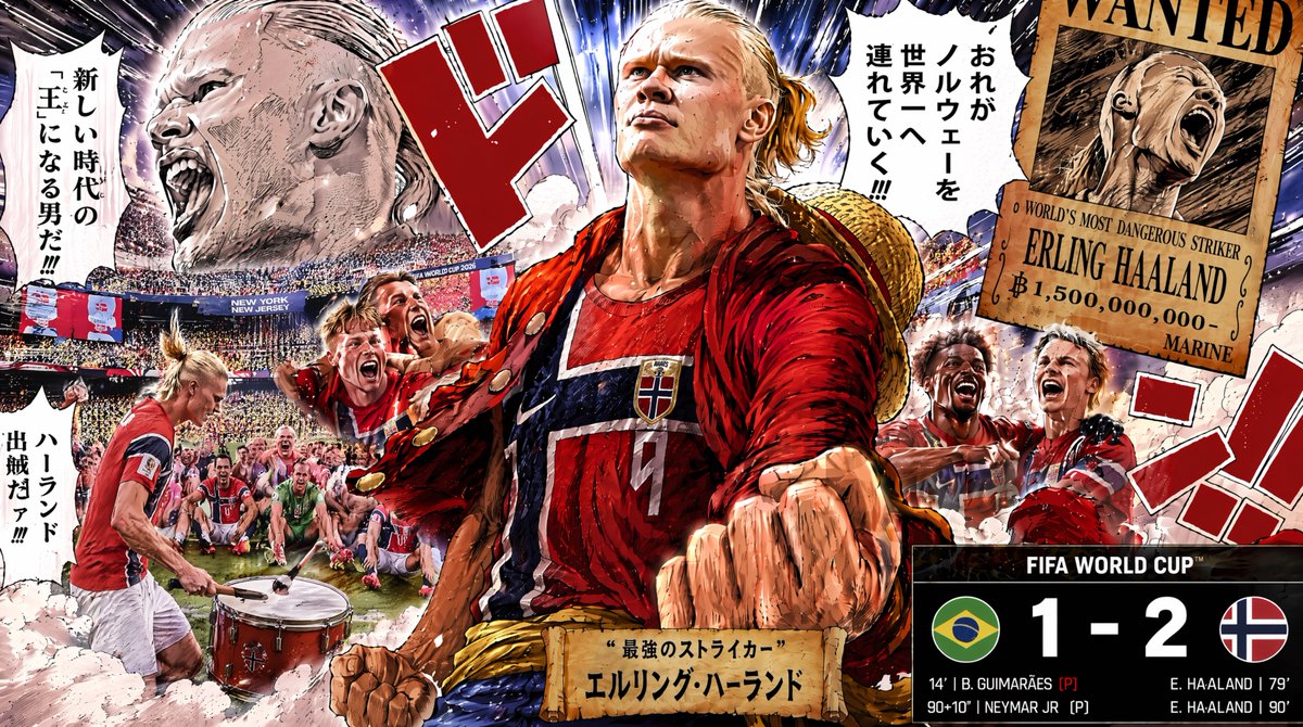 karasui1014's tweet photo. ハーランド主人公すぎる。
この男が世界を変える。
ハーランド、覚醒🇳🇴🔥
#ハーランド
#ワールドカップ
#サッカーＷ杯 https://t.co/HcQ7T9fLxx