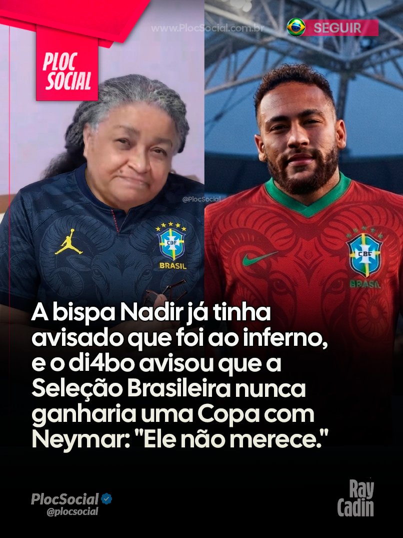 plocsocial's tweet photo. BRASIL ELIMINADO
A bispa Nadir já tinha avisado que foi ao inferno, e o di4bo avisou que a Seleção Brasileira nunca ganharia uma Copa com Neymar: "Ele não merece." https://t.co/JCQS6exVd0