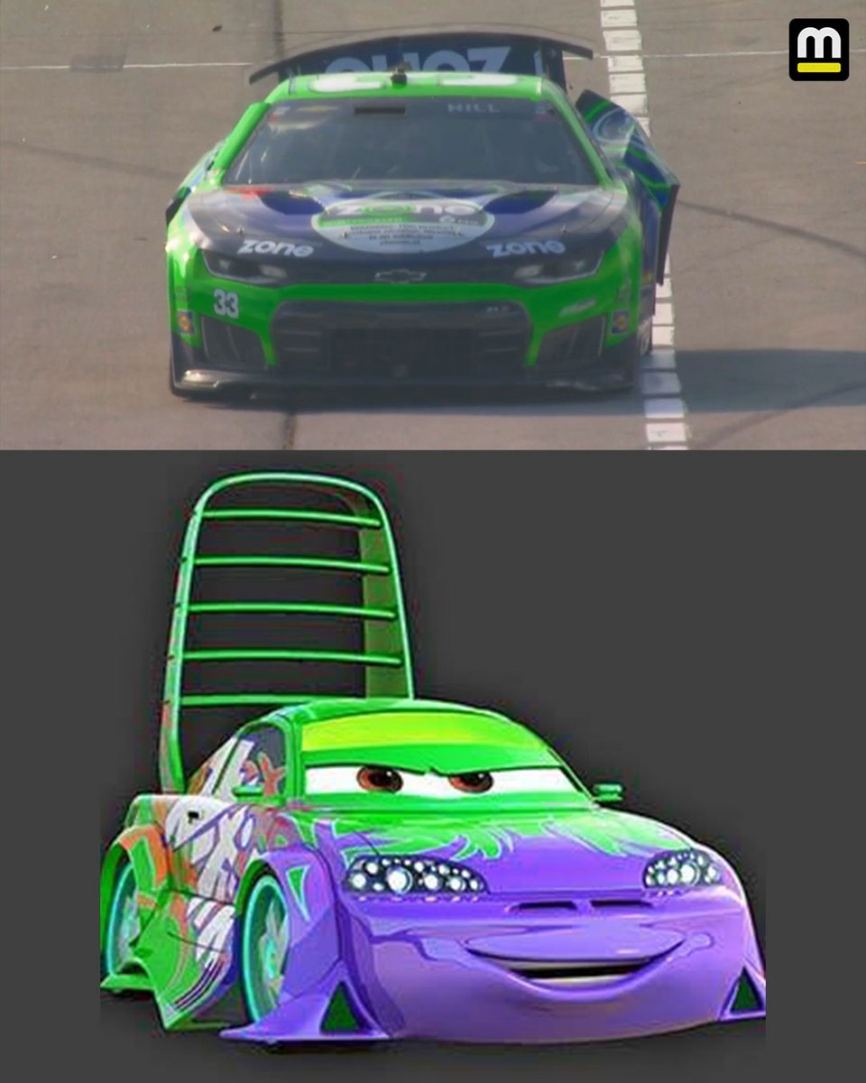 Motorsport's tweet photo. Austin Hill's car looks a lot like Wingo's from the Cars movie. 😬 https://t.co/xFixRFd7En