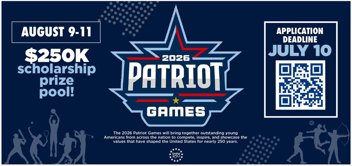 Cytekcybersec's tweet photo. Future champions, this one's for you.

Applications are now open for the 2026 Patriot Games. ⬇️ https://t.co/nhbQkoXneH