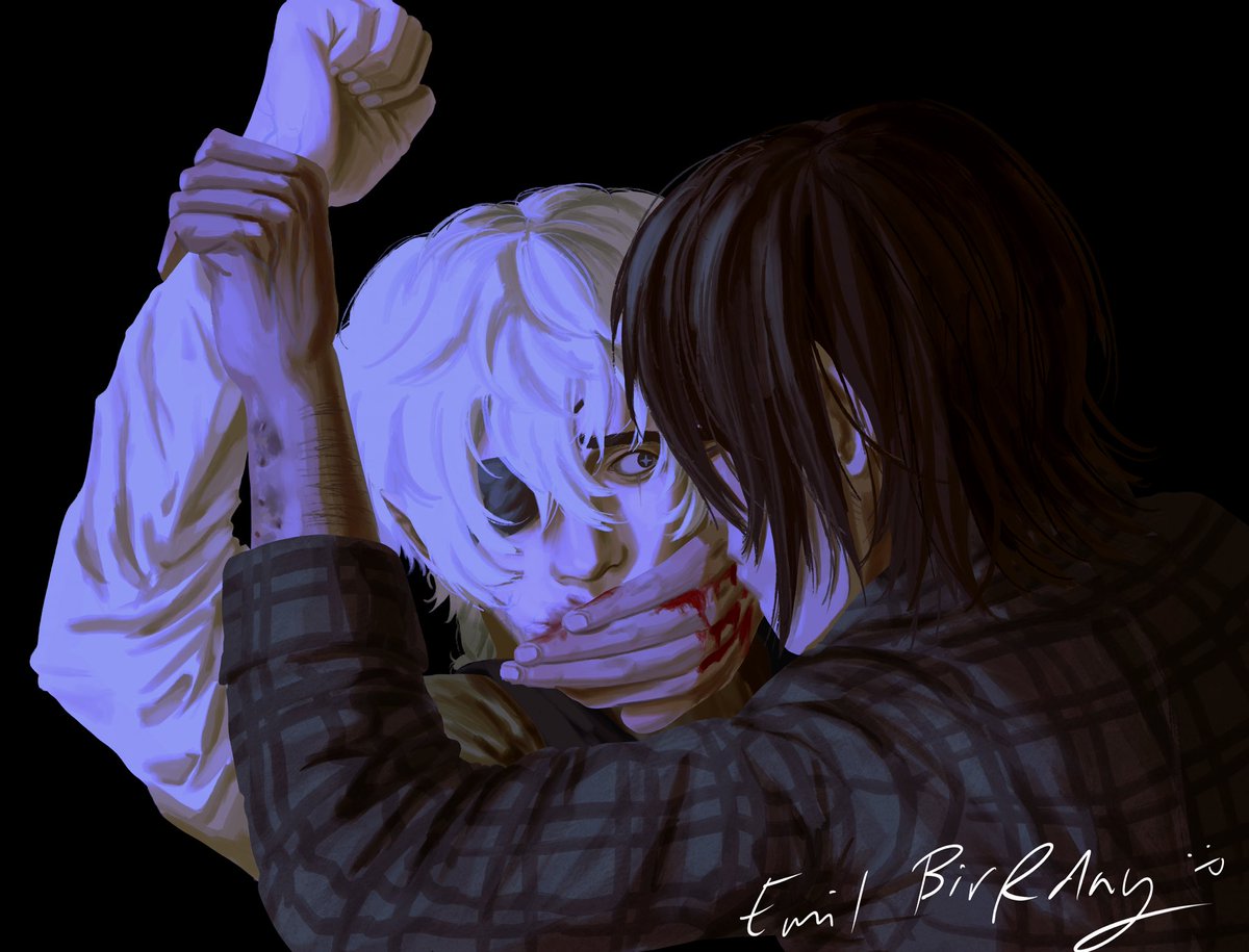dostoy_'s tweet photo. for got his scar whoops but i finihs it yay 🔪🔪🔪🩸🩸🌙🎂#fyolai https://t.co/44Hhjt9hvo