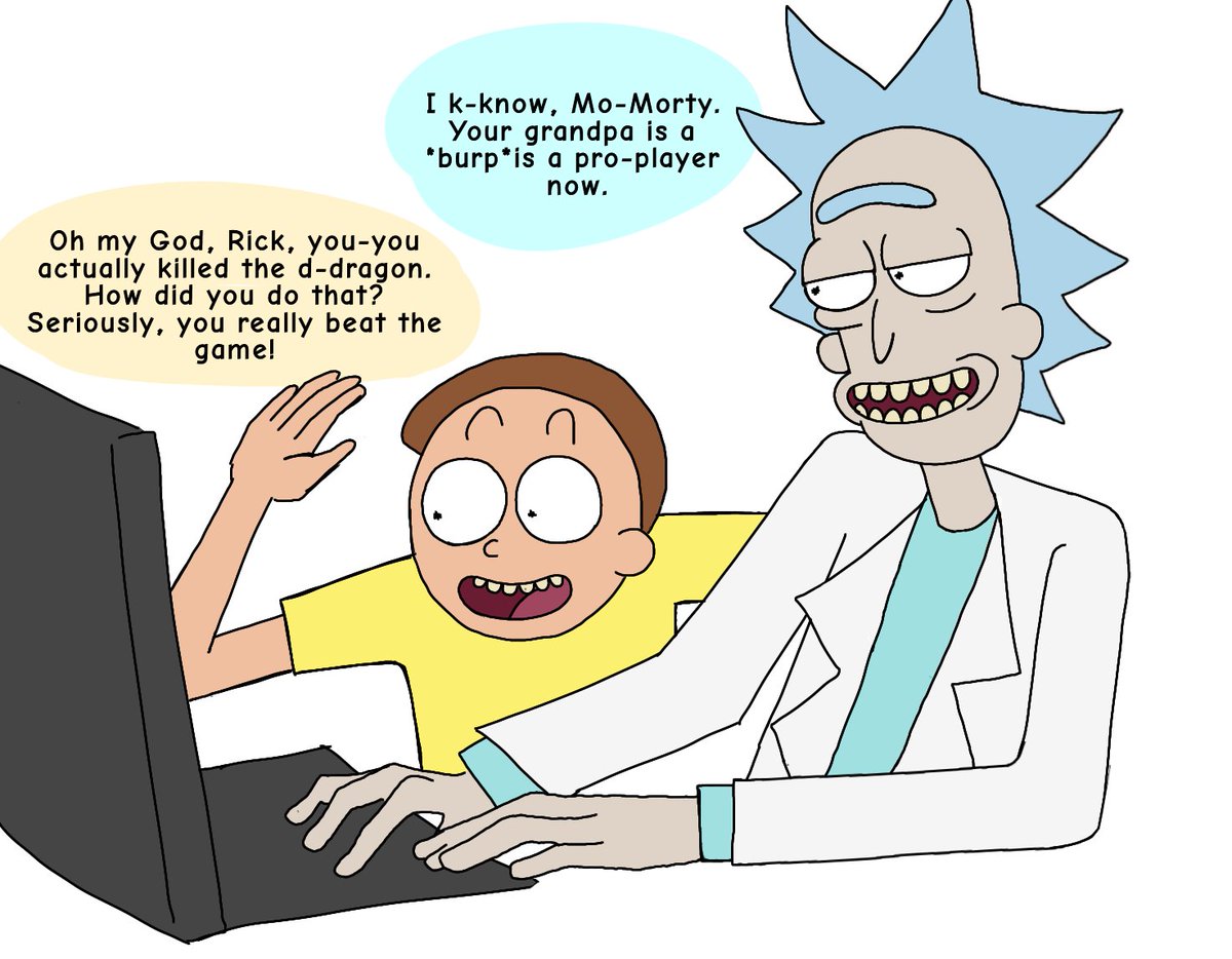 RickyX5k's tweet photo. Morty is the player who always dies, while Rick has beaten the game about 10 times xd.
#rickandmorty https://t.co/Hw2mm9QR8s