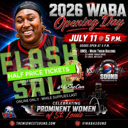 stlspirits17's tweet photo. COUNTDOWN to OPENING DAY.  Tickets Half Price right on at https://t.co/bpIzlMiFUc  You don't want to miss one moment.  
@womensaba @WABASound @MOCAPS_ABA @ABAGamblers 
 Season X #itsourtime #yesshecan https://t.co/NDtkBW7sS6