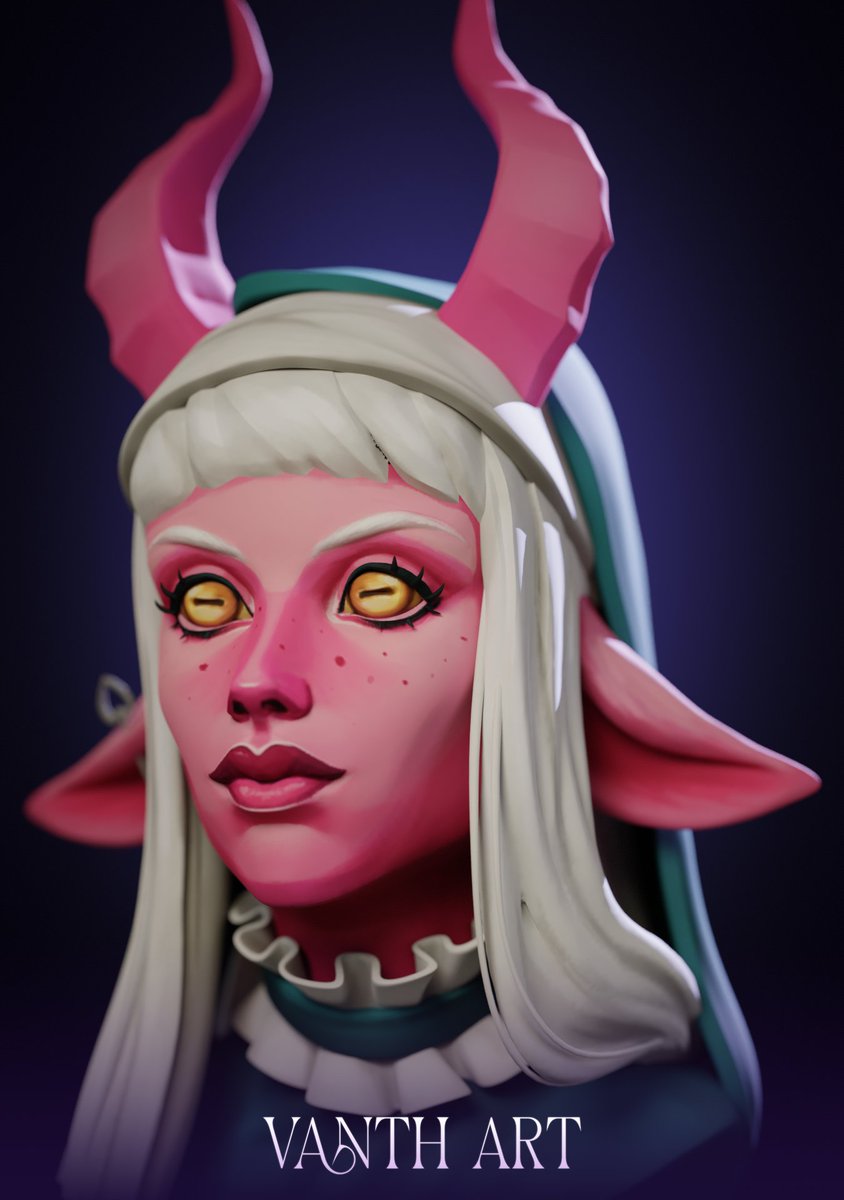 vanth_art's tweet photo. Tyranny 3d fanart, sculpted and painted in ZBrush (I love her your honour) #CriticalRole https://t.co/DWfGJxiZe7