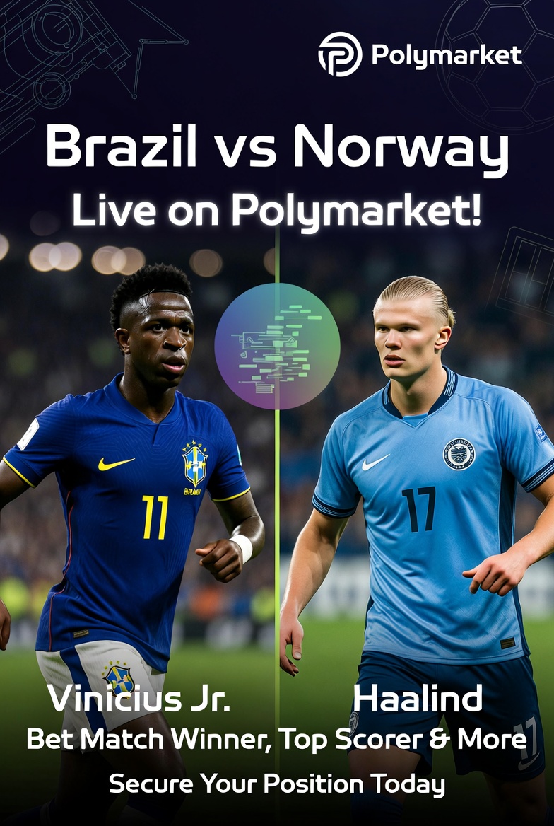 mahor_F_'s tweet photo. 🇧🇷 Brazil vs 🇳🇴 Norway 🔥  
Round of 16 Today!

Will Vinicius Jr cook or Haaland shine? 

Trade the match on @Polymarket  now!  
Who you got? 👀

#WorldCup #Polymarket https://t.co/xGVJYdL2Mn