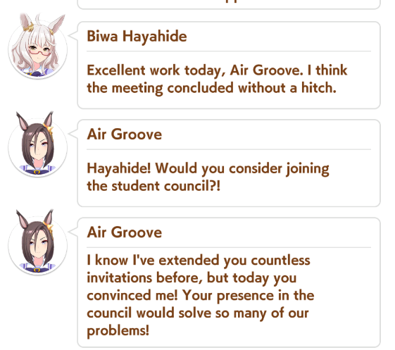 Knew_nothing_'s tweet photo. Air Groove really REALLY wanted Hayahide to be part of the Student Council lmao https://t.co/ot7StgJ9qw