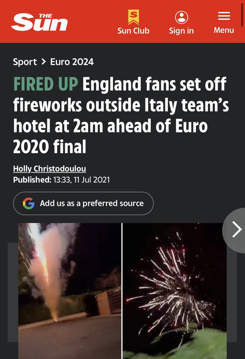jazzmooch's tweet photo. @Trumperizar I guess the reason england weren’t sanctioned when their apses did the same to Italy, the night before the FINAL of Euro 2020! So enough with the hysteria. 🥱 #mexico https://t.co/QbchK0m6YZ