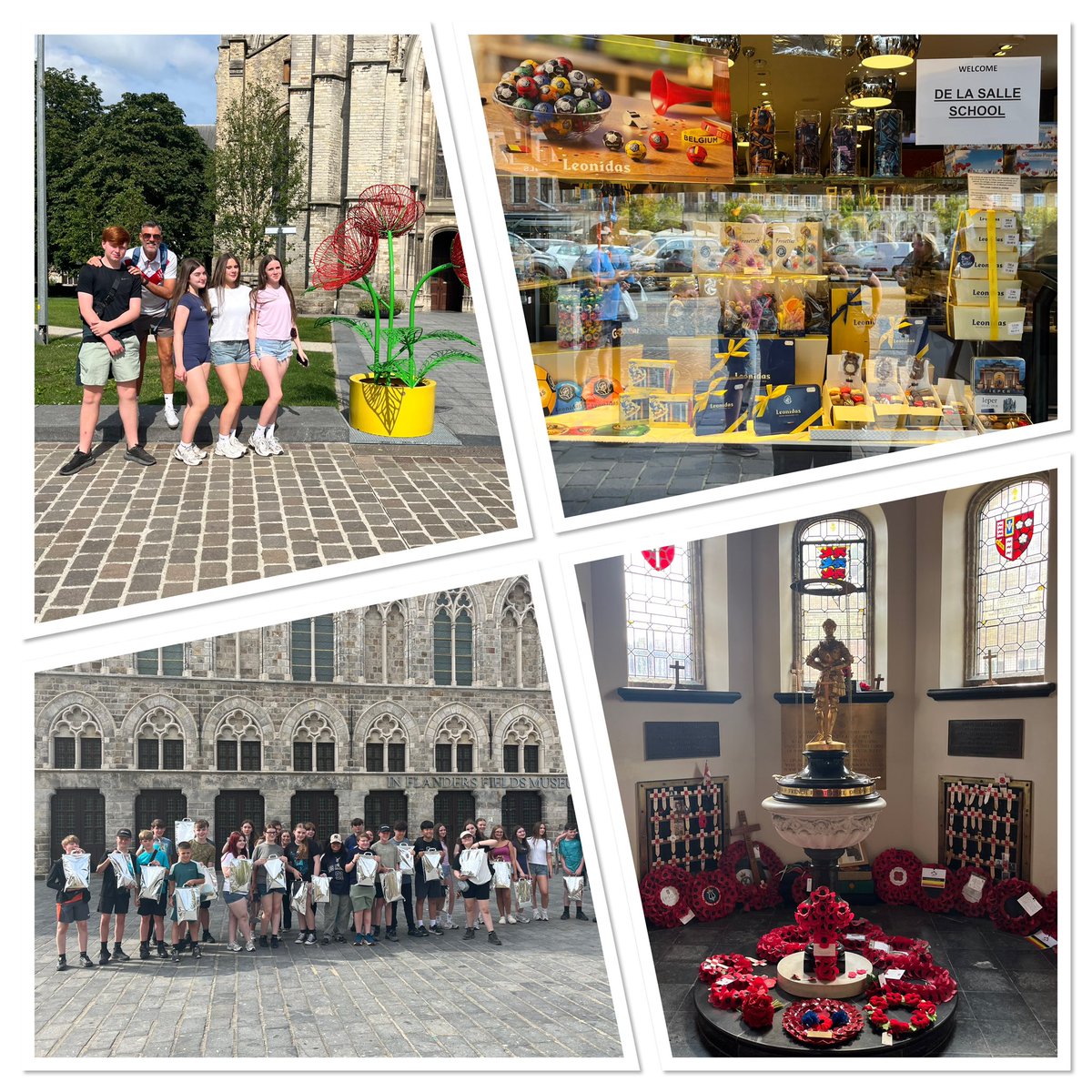 DLSRewards's tweet photo. Visit to the beautiful St George’s church, bought out the chocolate shop, then an absolute privilege to attend the Last Post Ceremony at the Menin Gate this evening. Well done to all of our pupils for how respectful they were &amp; huge well done to our pupils who laid a wreath. 💙 https://t.co/LoSrfsWuur