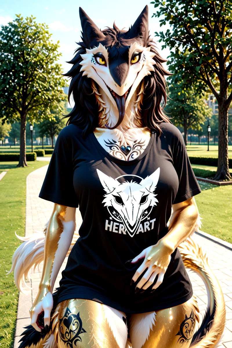 HexoGenAI_SFW's tweet photo. Meet and greet, Goldie the Sergal 😁 https://t.co/IpZV5udOHx