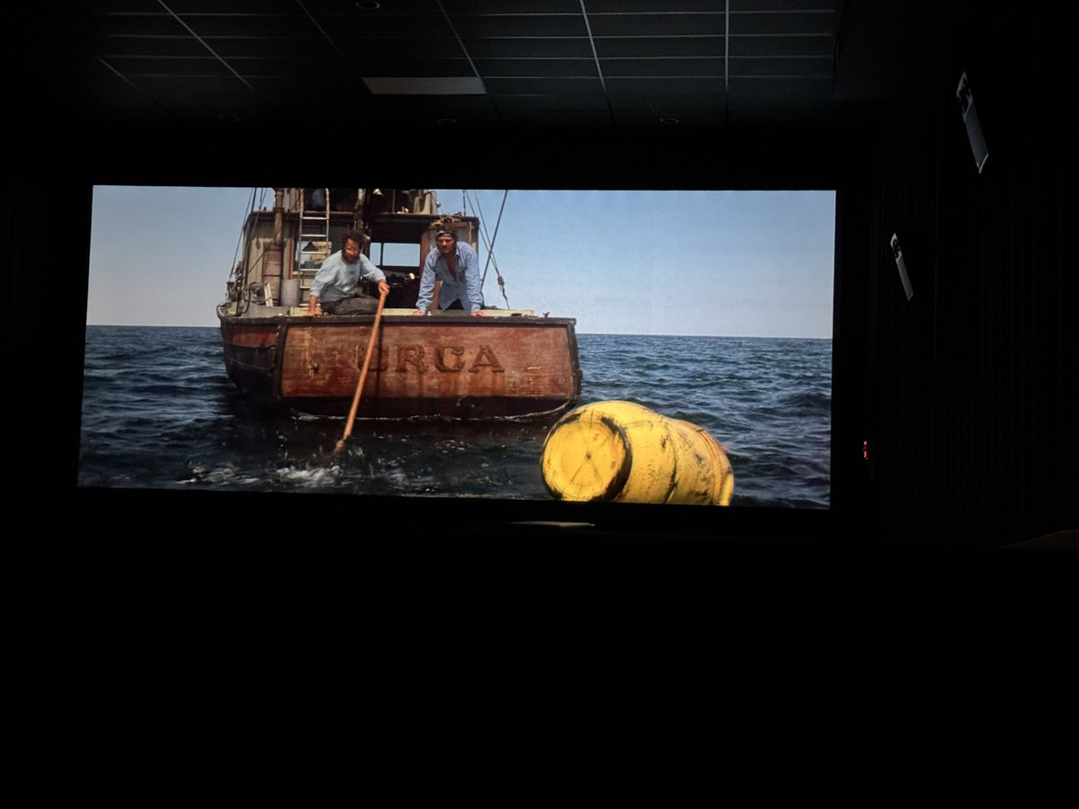 PlayByPlayGuy1's tweet photo. I’ve seen Jaws several times but until today never in a movie theater (only 6 when it came out) but it was on today at Icon Cinema as part of their $5 #FlashbackCinema series! The original summer blockbuster and Steven Spielberg’s big break! #AmityIsland #Summerof75 https://t.co/JKqpMlMKIZ