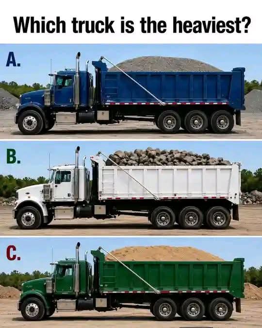 shouq_al90149's tweet photo. Which truck is the heaviest?? https://t.co/HoMbaiOeOW