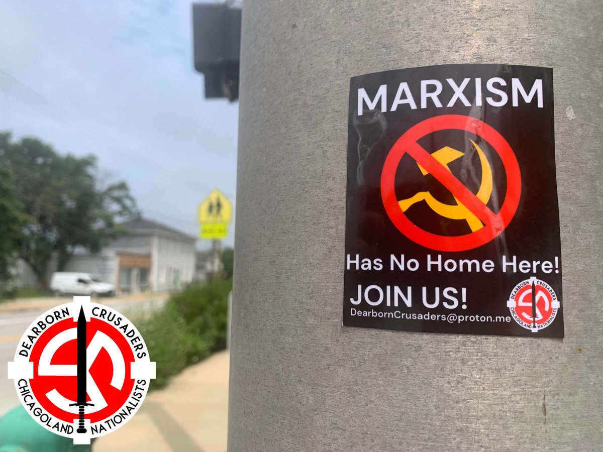 DearbornCruNats's tweet photo. Dearborn Crusaders distributed nationalist material in Lemont, Illinois! ⚡️🗡️

Get Active! Join Us!
DearbornCrusaders@proton.me https://t.co/VufSWpWYFa