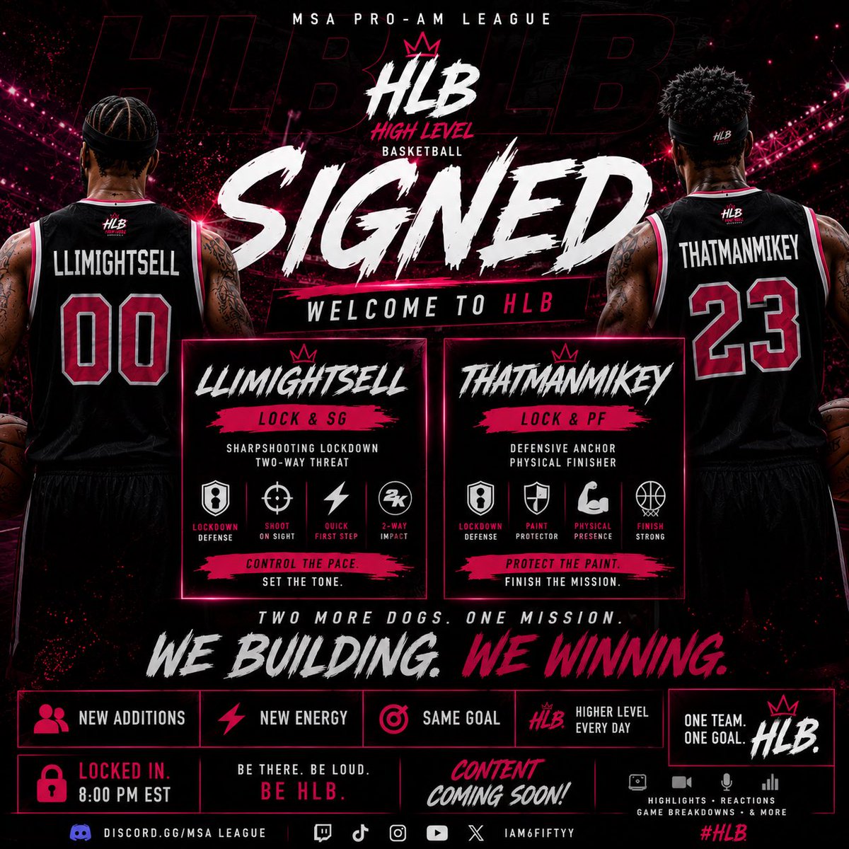 iam6fiftygaming's tweet photo. HLB SIGNED TWO MORE. 📝🔥

Welcome iimightsell and ThatManMikey to High Level Basketball.

iimightsell brings that Lock &amp; SG pressure.
Mikey brings that Lock &amp; PF versatility.

We building this the right way.
One team. One goal. HLB.

#HLB #HighLevelBasketball #MSA #ProAm #NBA2K https://t.co/UxhaL2s7s8