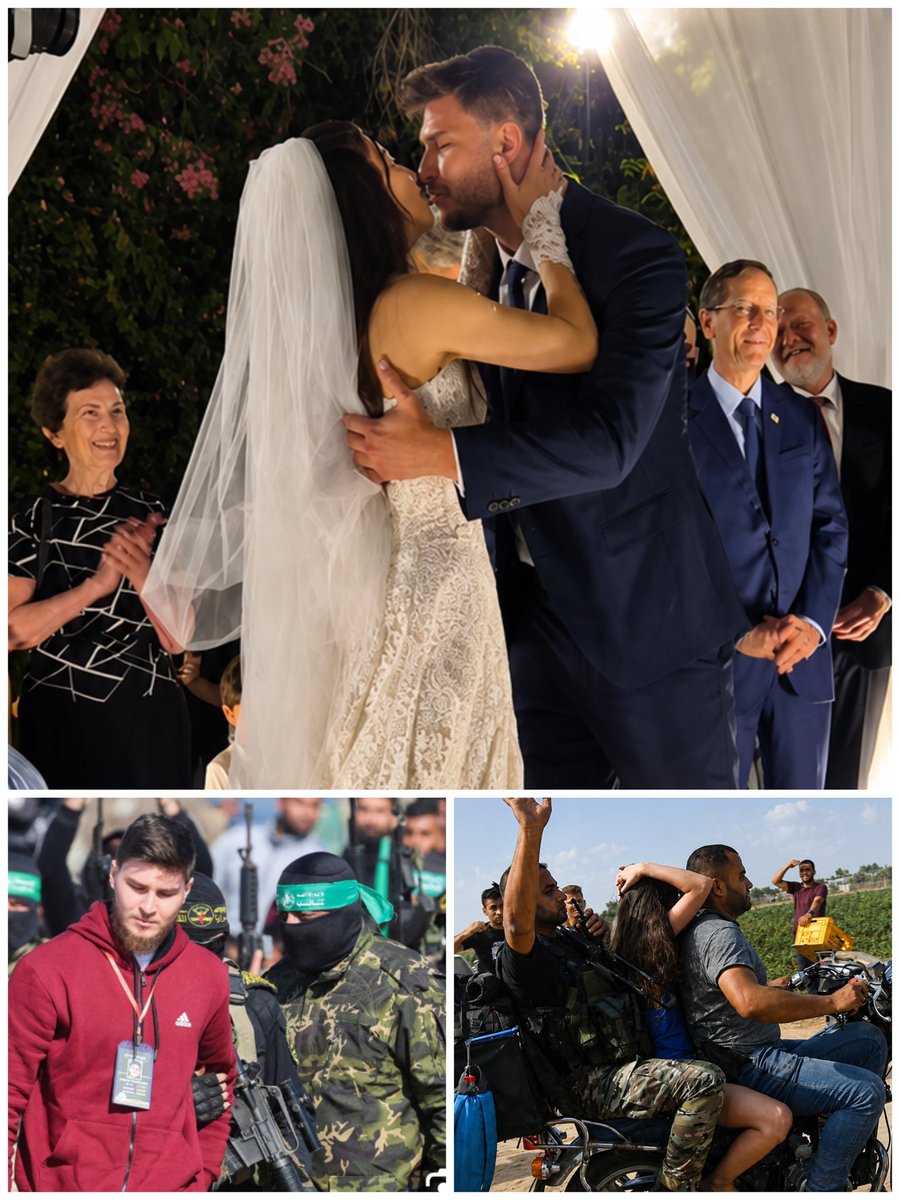 NoaMagid's tweet photo. Former hostages Sapir Cohen and Sasha Troufanov just got married.

Our victory.

Am Yisrael Chai 🇮🇱 https://t.co/otKUHuHe34