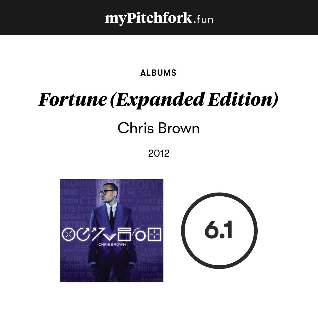 💿 Album Review #588 “Fortune” — Chris Brown 💵💜 🟠 6.1 Released