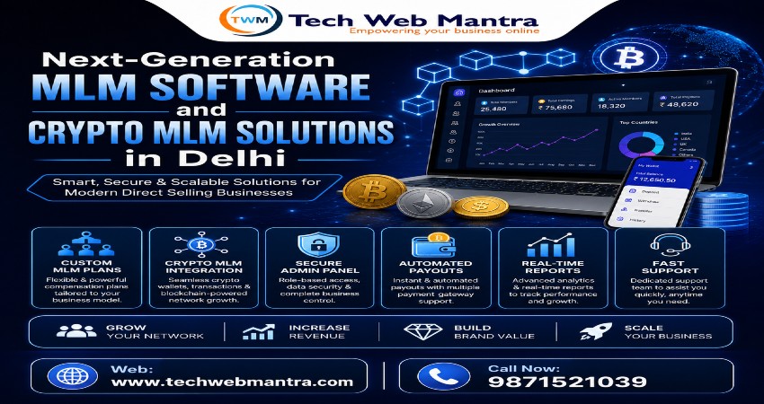 techwebmantra2's tweet photo. I just published Next-Generation MLM Software and Crypto MLM Solutions in Delhi https://t.co/izFHEEFoqC 
Next-generation MLM Software aur Crypto MLM Solutions ke saath apne direct selling business ko smart, secure aur automated banaye. Tech Web Mantra Delhi me custom MLM software development provide karta hai jo business growth, transparency aur easy management ke liye designed hai.

Website: https://t.co/Njfbhm36uN
Call: 9871521039