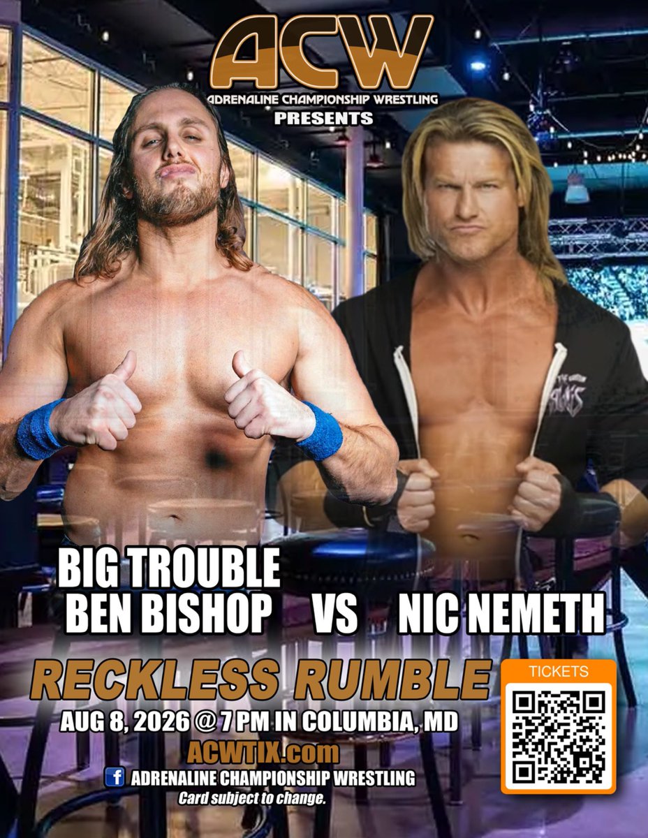 bigtroubleBB's tweet photo. It’s cool to see I’m one of Nic’s favorite opponents. 

Can’t wait for the next one, pal ! 

@ACW_Pro https://t.co/OI5oivn33W