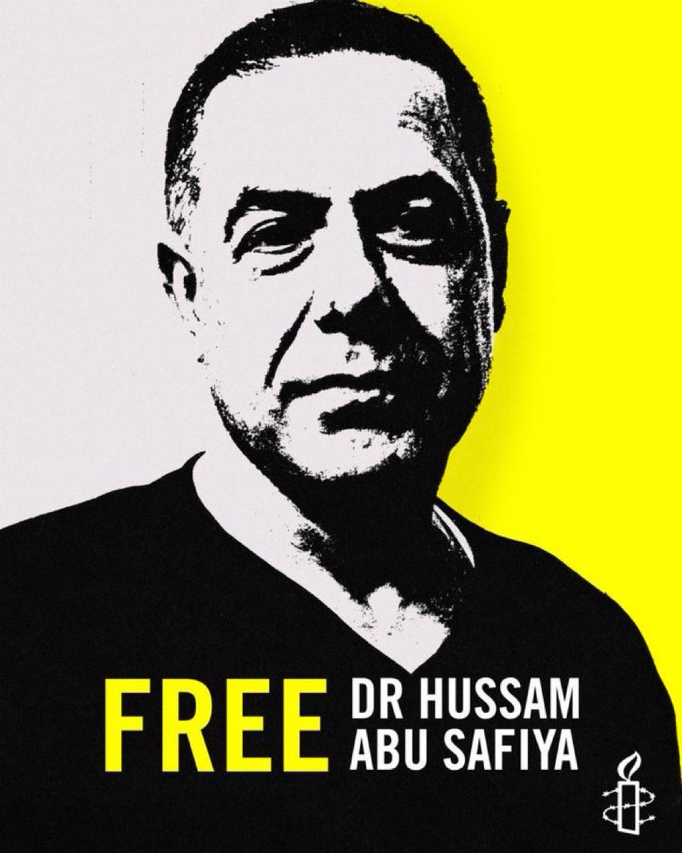 AgnesCallamard's tweet photo. Dr. Hussam Abu Safiya was arbitrarily detained on 27 December 2024 by the Israeli military when they raided Kamal Adwan hospital in Mashrou’ Beit Lahiya. Since then, he has been held without charges or trial, under orders that have been indefinitely renewed based on the Unlawful Combatants Law. 

On 28 April 2026 an Israeli District Court approved the extension of Abu Safiya’s arbitrary detention under the Unlawful Combatant Law without filing any charges against him. 

On 16 June 2026 Israel’s Supreme Court rejected Dr. Abu Safiya’s appeal for his immediate release, upholding the continuation of his arbitrary detention until at least October 2026. 

Since 3 June 2026 Abu Safiya is held in solitary confinement exceeding the 15 consecutive days permitted under the Nelson Mandela Rules, which violates the prohibition of torture and other ill-treatment. Authorities are also denying him appropriate care for his health conditions.

@Amnesty is calling for his immediate release. The international community must apply maximum pressure on the Israeli authorities.