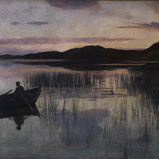 womensart1's tweet photo. Evening, 1890 by Norwegian landscape painter Kitty Lange Kielland #WomensArt https://t.co/nagv34HepU