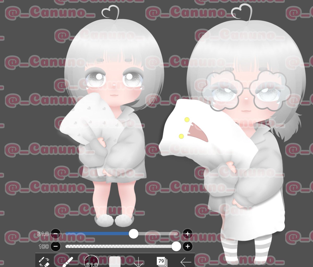 _Canuno_'s tweet photo. A little sneak peek of my new project! 🥹🤍
I'm currently working on a new customizable VTuber model. It's only the beginning, but I already can't wait to share the first results! ✨ 

#vtuber #vtubermodel #vtuberchibi #live2d https://t.co/KVEwa9uvRe